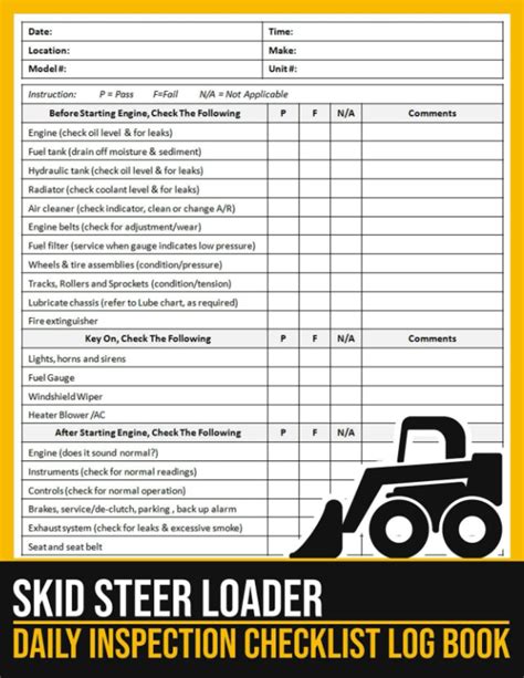 skid steer inspection checfklist|skid steer inspection sheet.